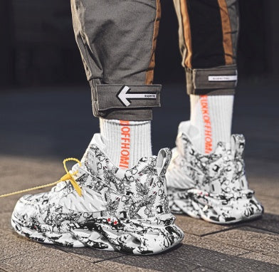 Graffiti print sneakers