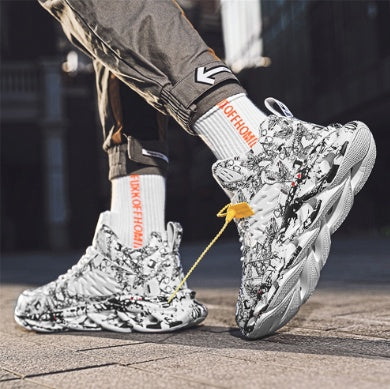 Graffiti print sneakers