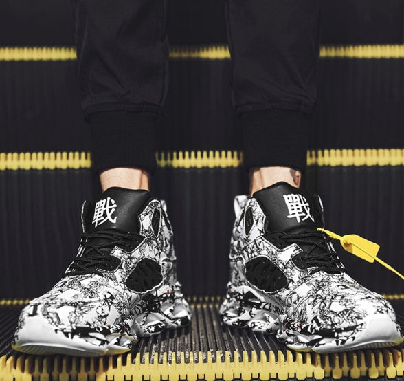 Graffiti print sneakers